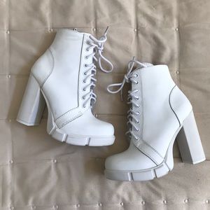 Jeffrey Campbell White Platform Booties
